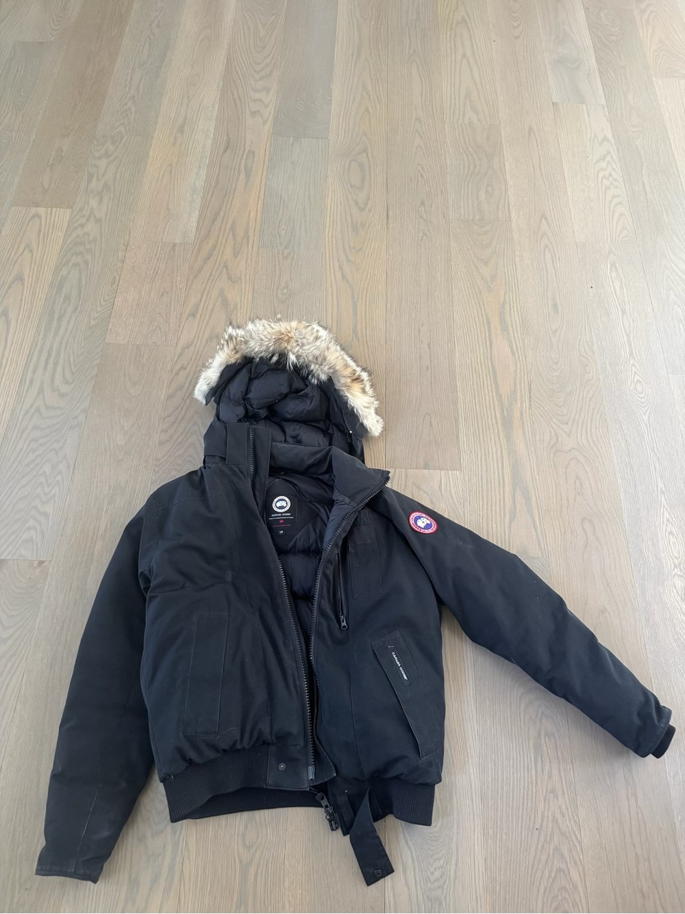 Canada Goose Black Parka Jacket with Fur-Trim Hood